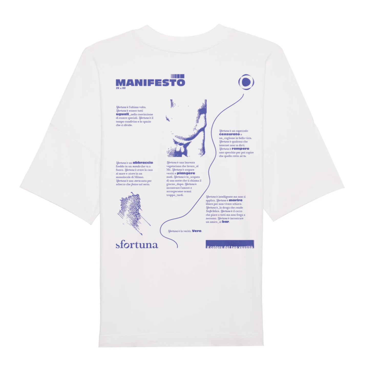 t-shirt Manifesto sfortuna white back